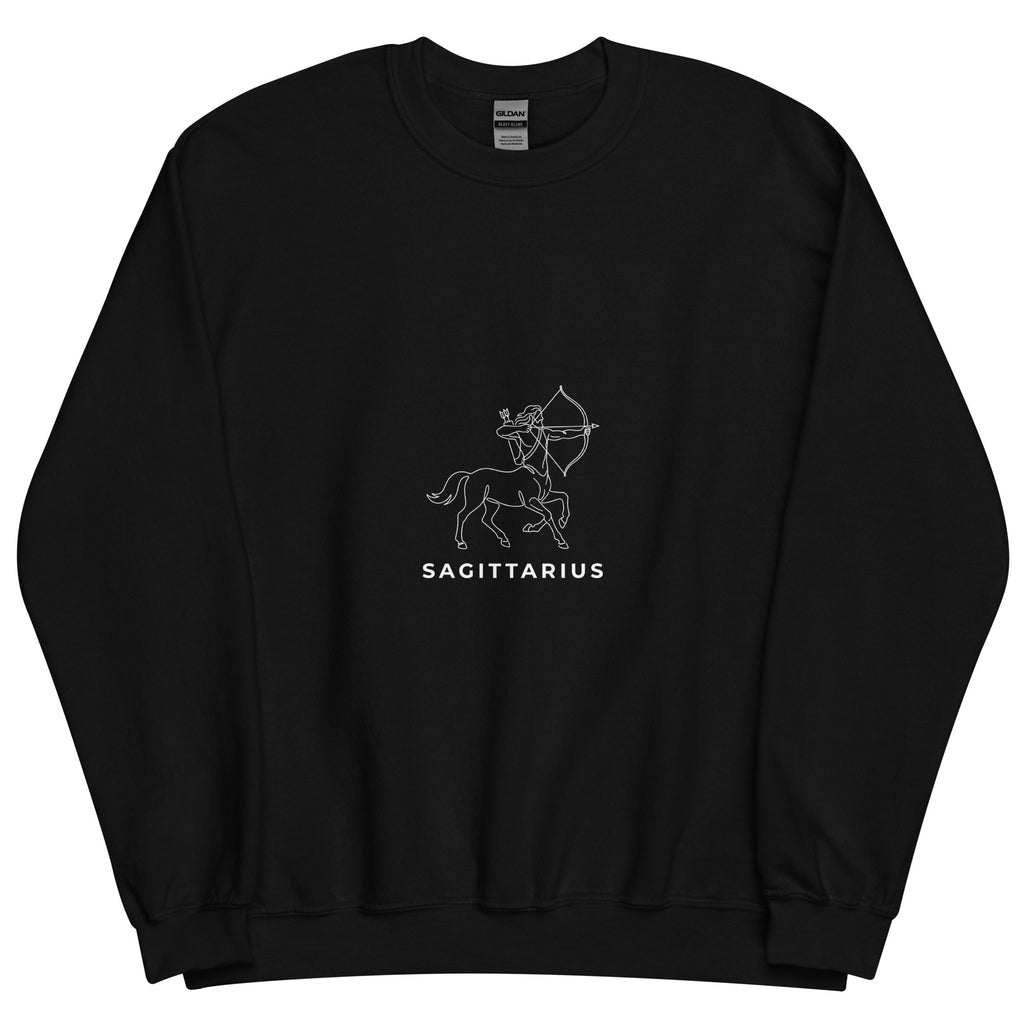 Constellation Archer sweatshirt: one-line archer art on a unisex Sagittarius crewneck