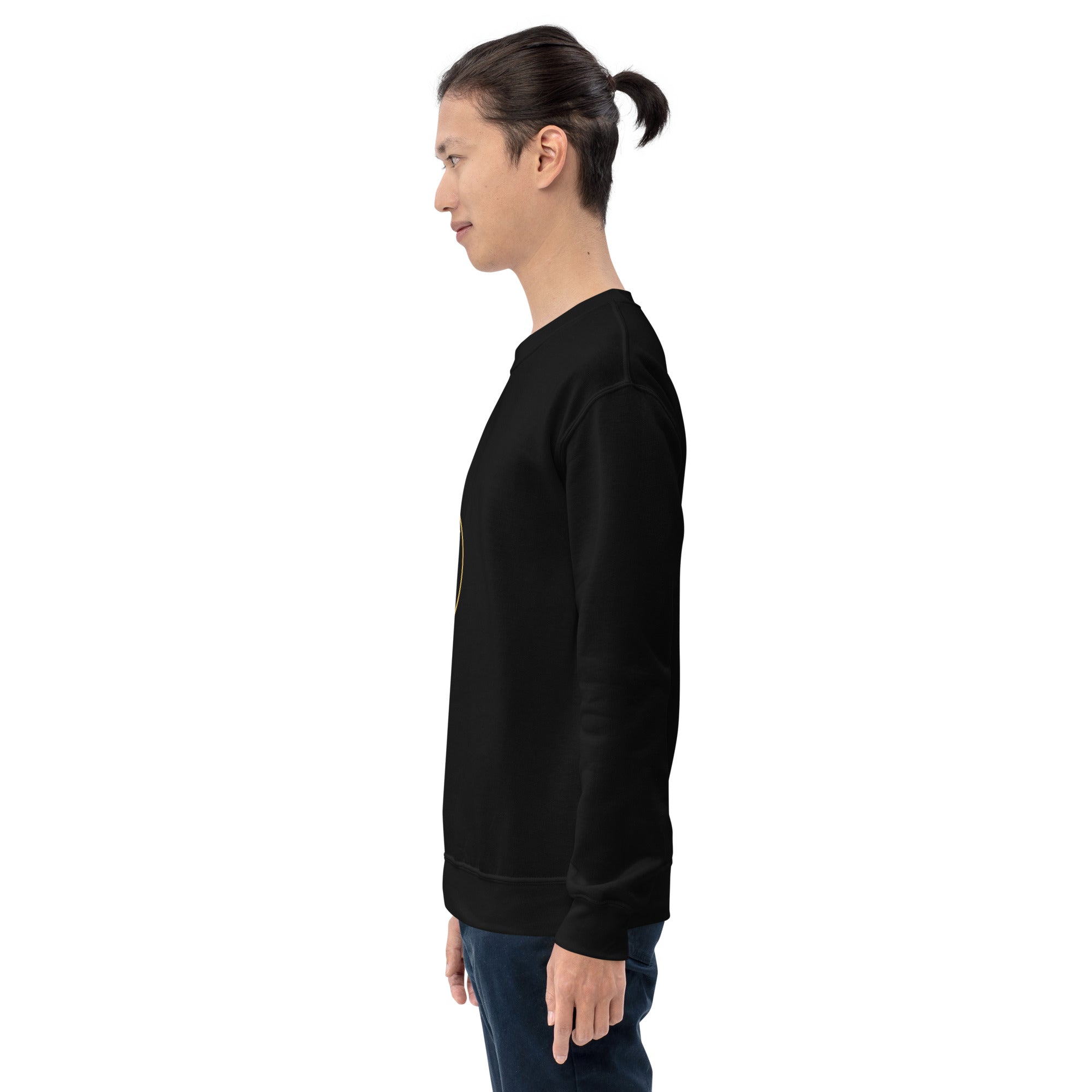 Leo Season sweatshirt: gold sunburst lion crest on a unisex crewneck