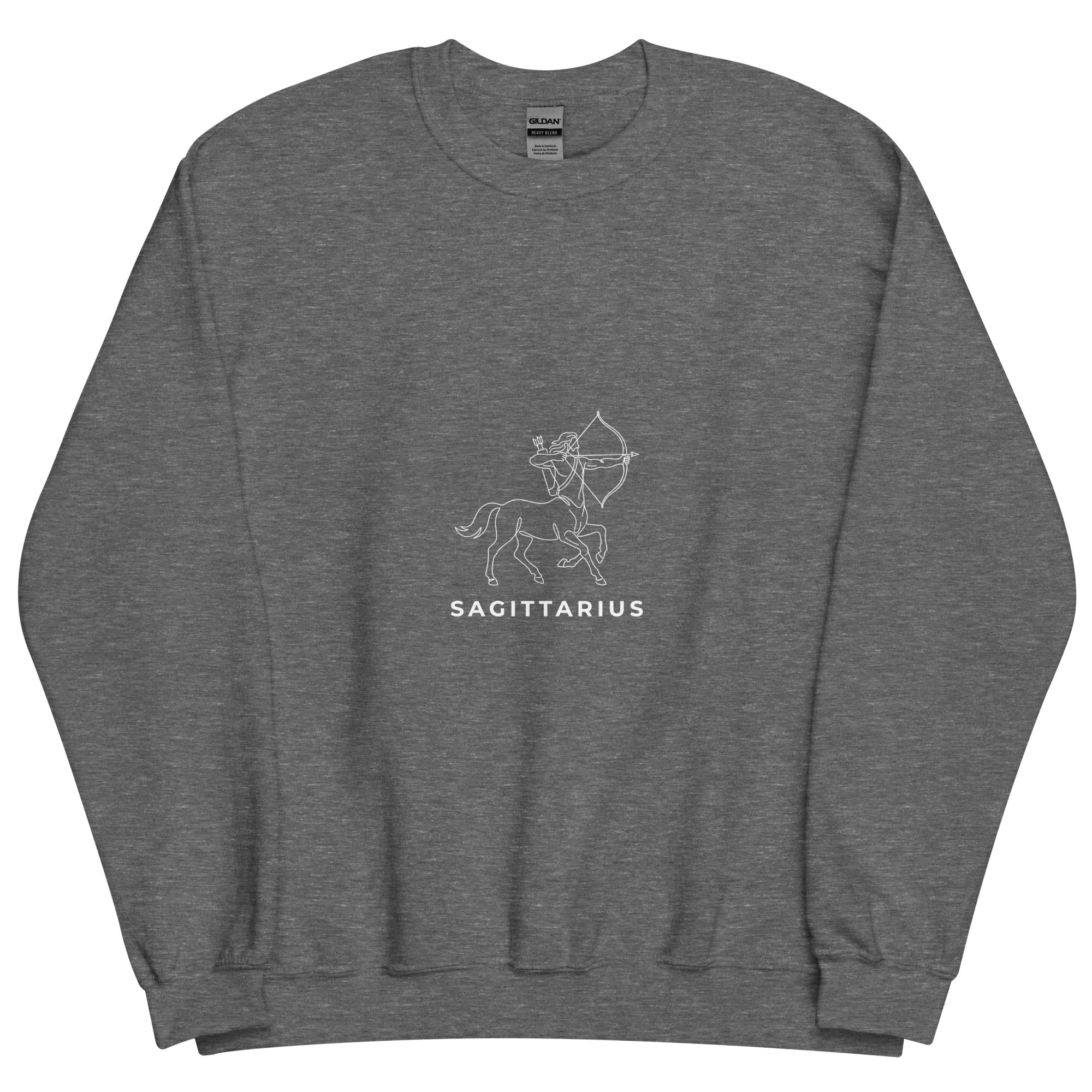 Constellation Archer sweatshirt: one-line archer art on a unisex Sagittarius crewneck