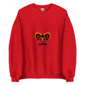 Blaze Ram sweatshirt: flaming ram horns in black and orange on a unisex crewneck