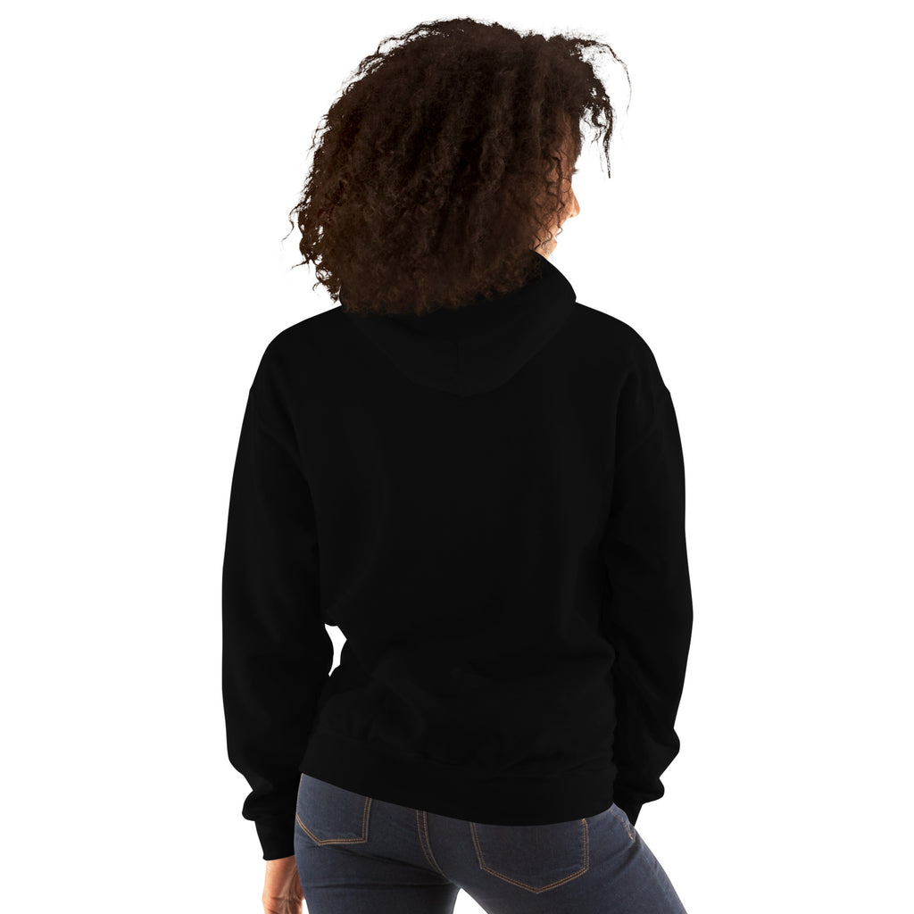 The Leo Mark hoodie: white line art lion on a dark unisex hoodie, Leo zodiac