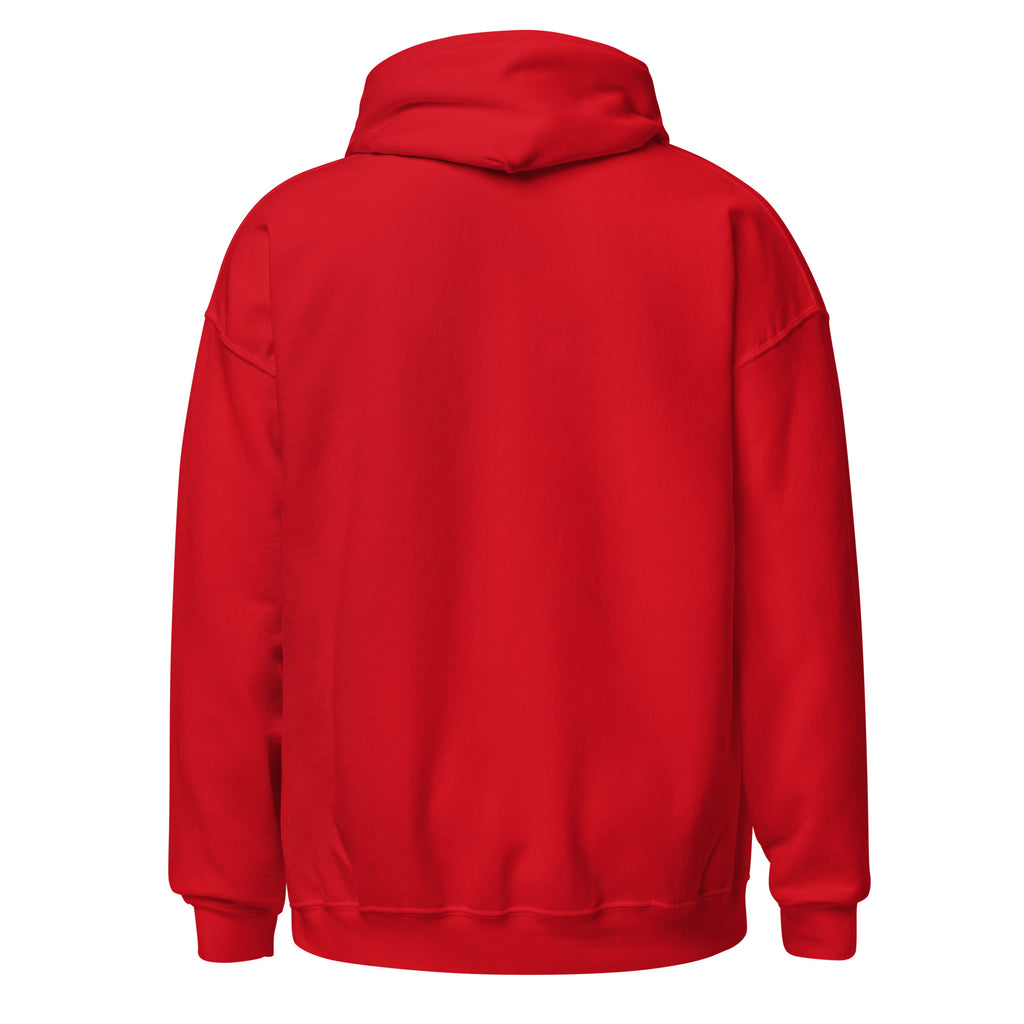 Blaze Ram hoodie: flaming ram design in bold orange on a unisex Aries hoodie