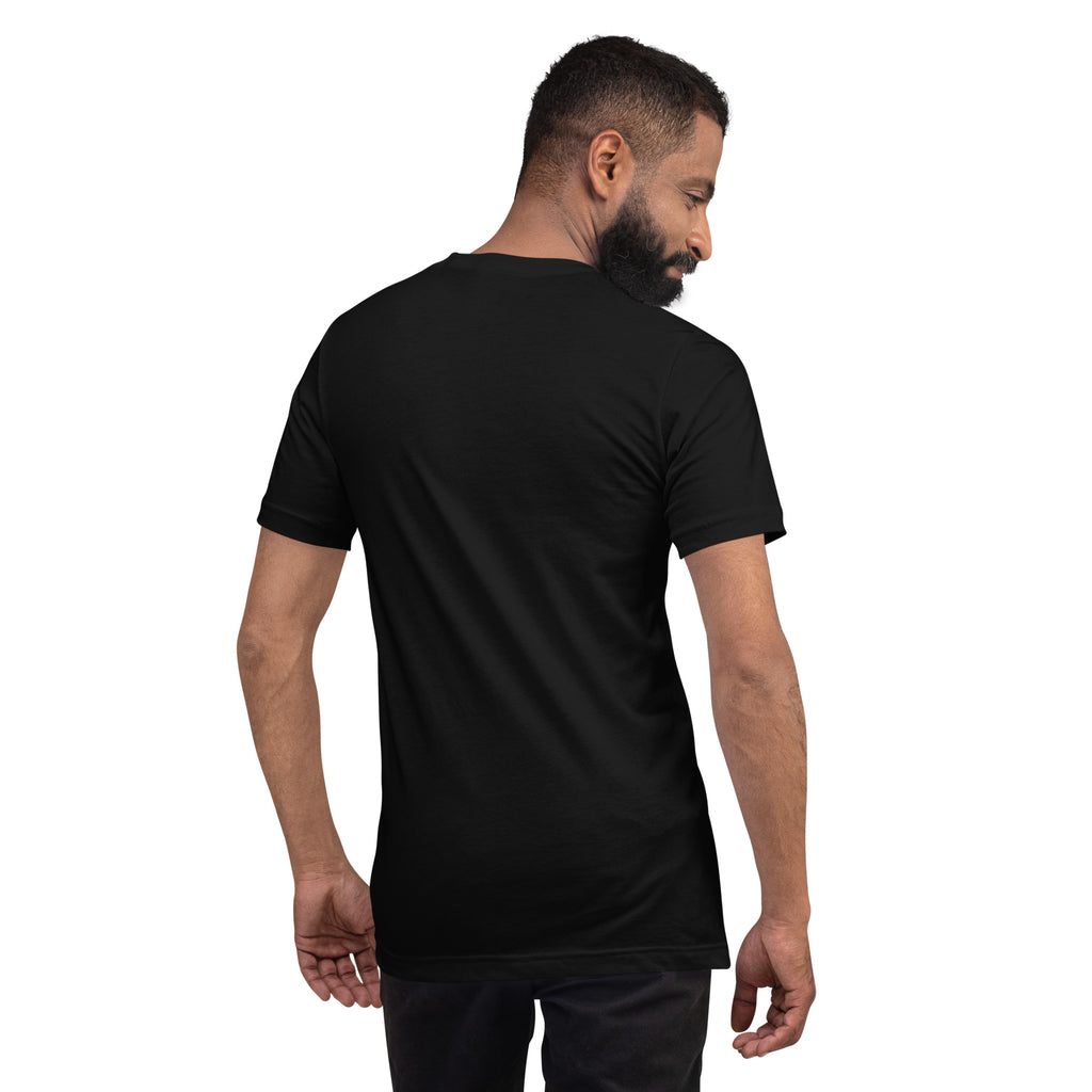 Blood Moon Rising tee: maroon scorpion under a red moon on a dark unisex Scorpio t-shirt